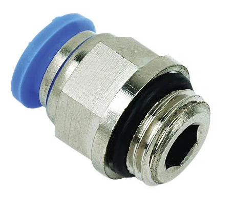 8MM O/D - 1/4 BSPP HEX BODY MALE STUD COUPLING PUSH-IN